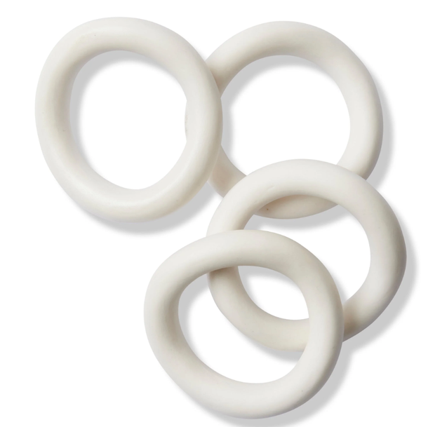 Ceramic White Napkin Ring, set 4
