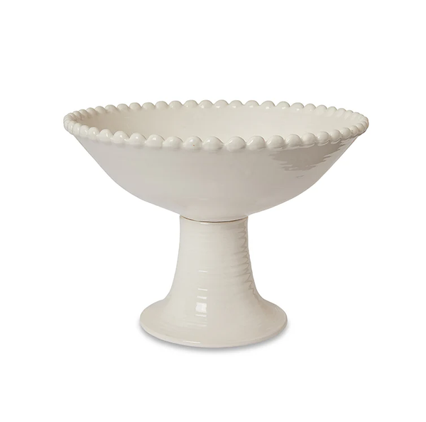 Ripple White Pedestal Bowl