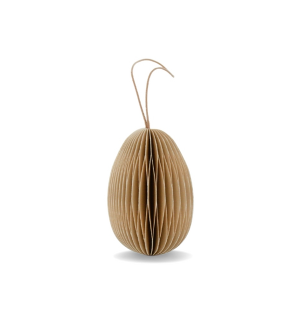 Nordic Rooms Hanging Honeycomb Paper Egg, Flaxseed