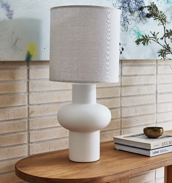 Harriett White/Linen Table Lamp