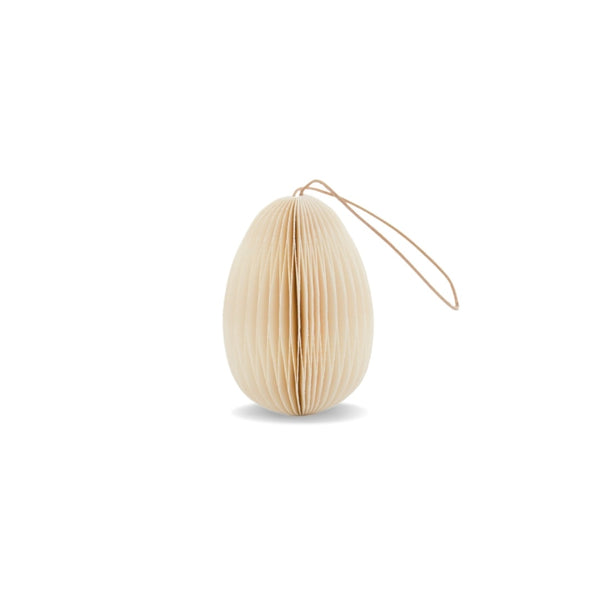 Nordic Rooms Hanging Honeycomb Paper Egg, Off-white