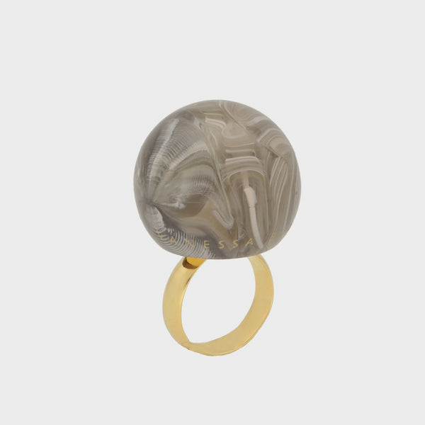 Bubble Ring, Greige Marble