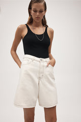 Marle Relaxed Jean Short, Ecru