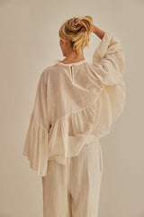 Mamapapa, Brighton blouse voile butterfly, off white