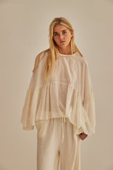 Mamapapa, Brighton blouse voile butterfly, off white