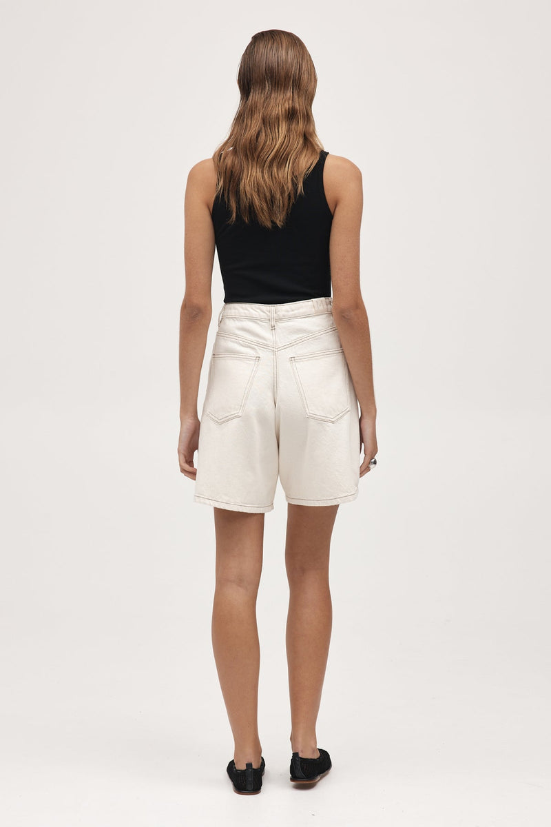 Marle Relaxed Jean Short, Ecru