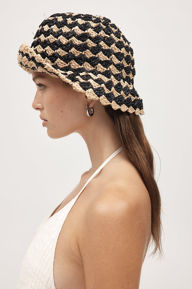 Marle Lola Hat, Natural/Black