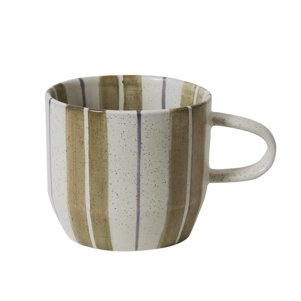 Robert Gordon Mug 'Cat's Pyjamas', Olive Stripe