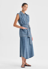 Morrison Jacque Denim Vest, Light Blue
