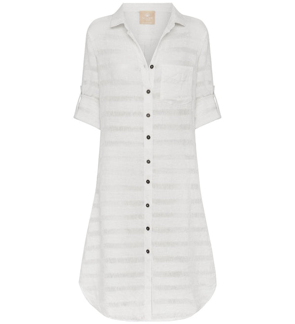 Scandi & Co Heidi Shirtdress, White Stripe