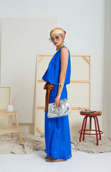 le Long Silk Skirt, Blue