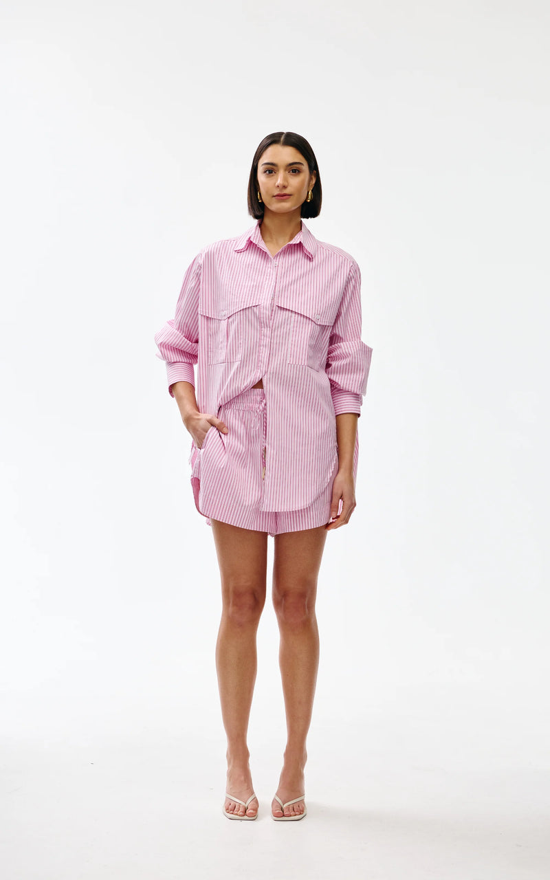 Kinny Juniper Short, Pink Stripe