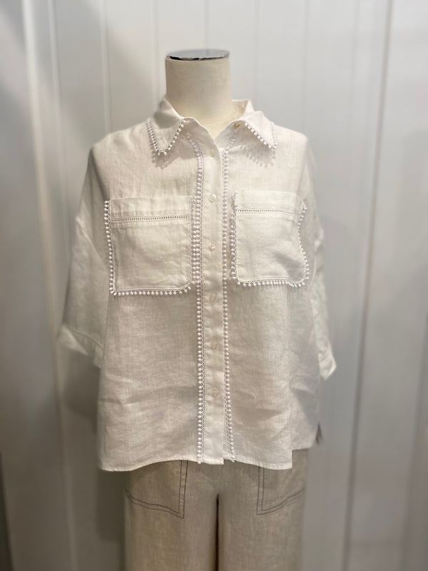 Alessandra Pippa Lace Shirt White