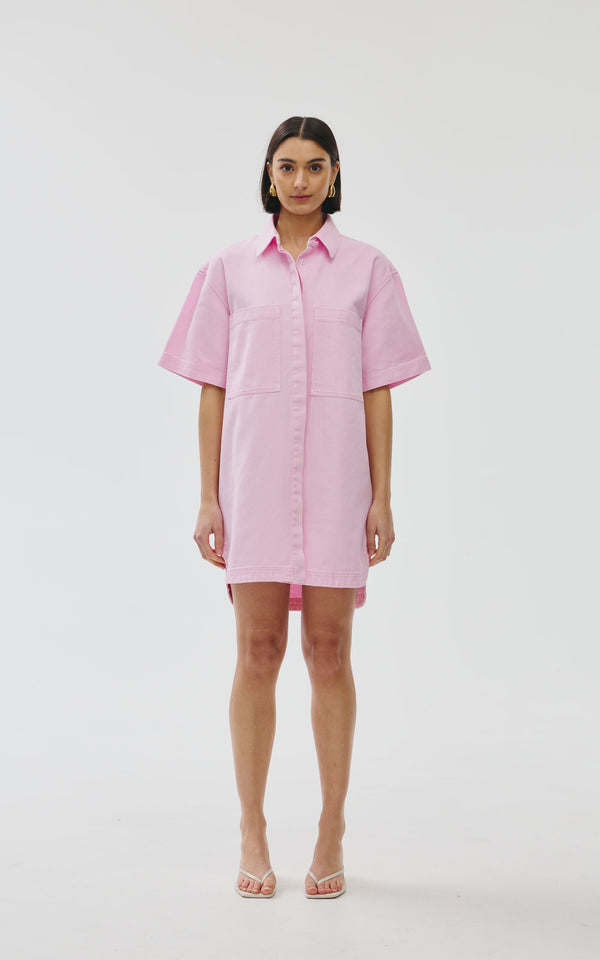 Kinny Freya Dress, Blush Denim