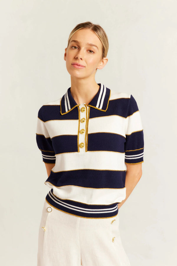 Alessandra, Amalfi Polo Top, Navy