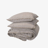 French Linen Duvet Cover, Olive Stripe