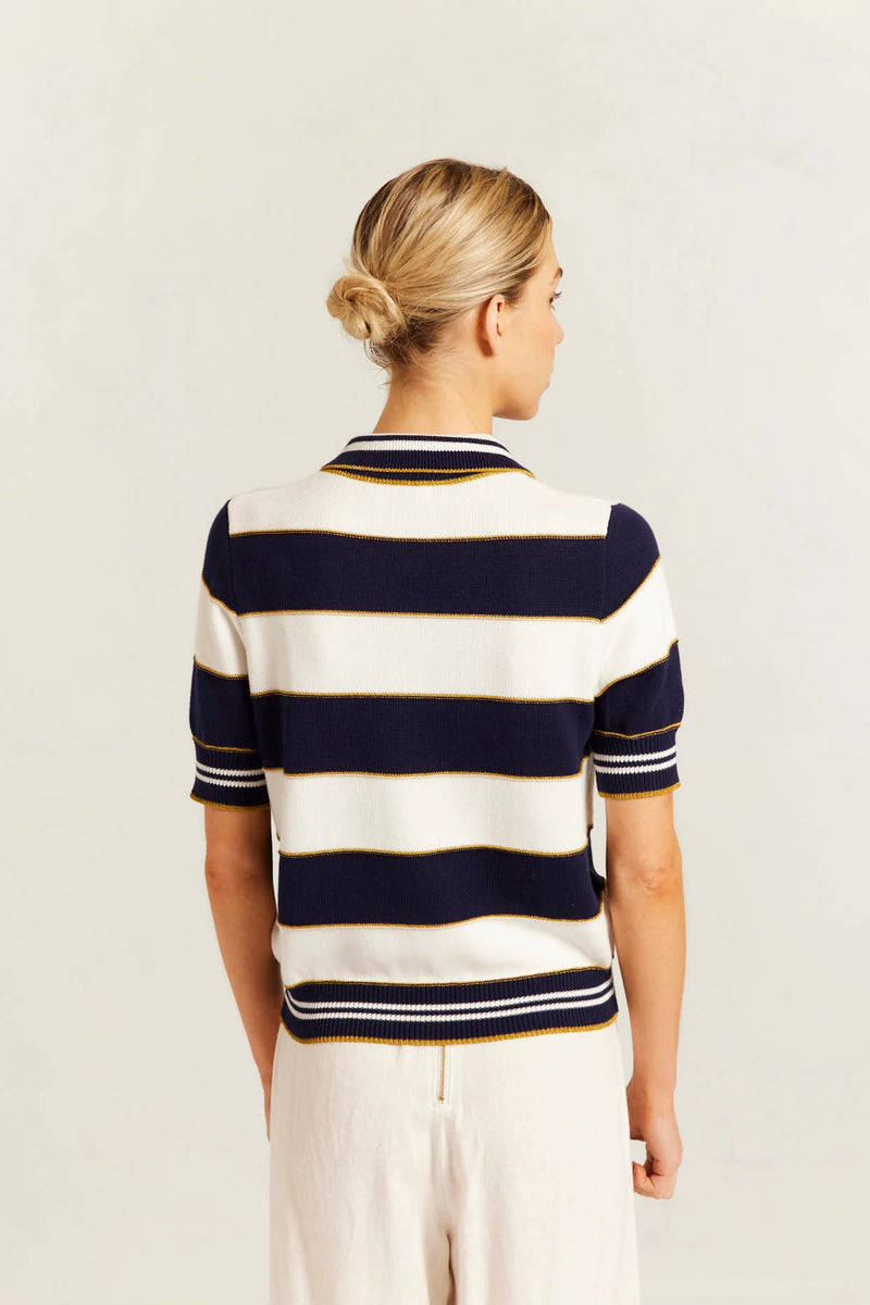 Alessandra, Amalfi Polo Top, Navy