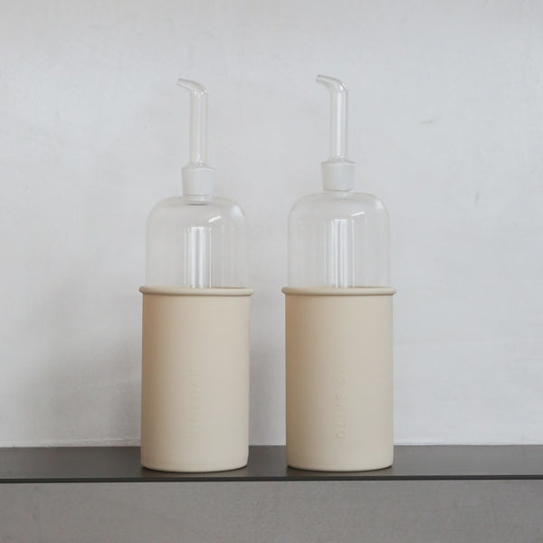 Rund Oil & Vinegar Bottle Set, Sand