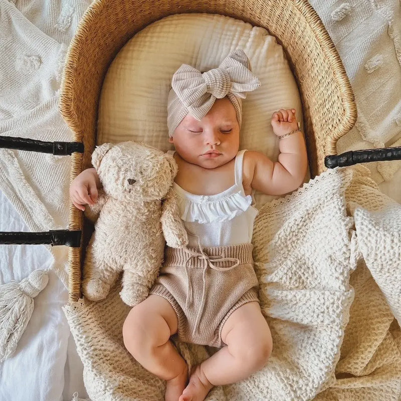 Chunky Velvet Ribbed Bow Headband