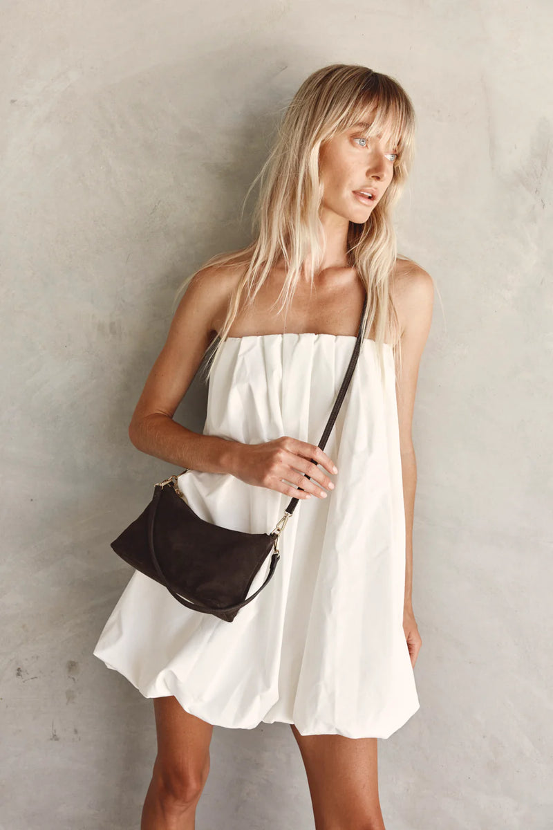Vestirsi Ashley Dark Chocolate Suede Cross Body Bag