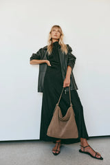 Vestirsi Savannah Brown Suede Hobo Bag