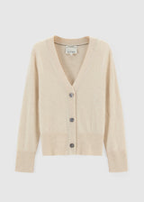 Cashmere Seam Detail Cardi, Pearl Shell