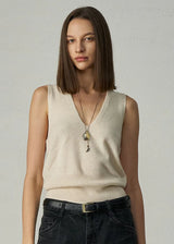 Cashmere Classic Tank, Pearl Shell