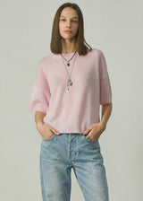 Cashmere Featherweight Top, Pearl Pink
