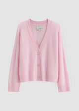 Cashmere Featherweight Cardi, Pearl Pink