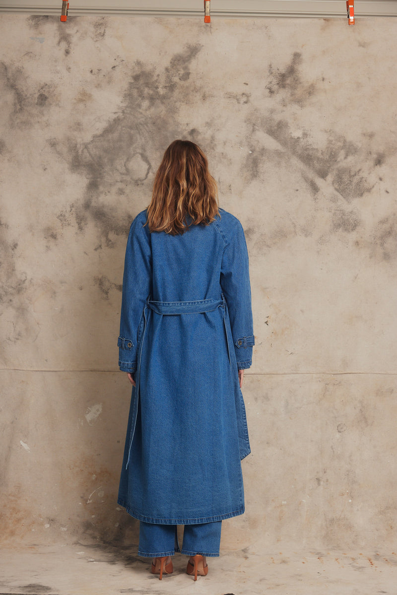 Riley Trench, Indigo Denim