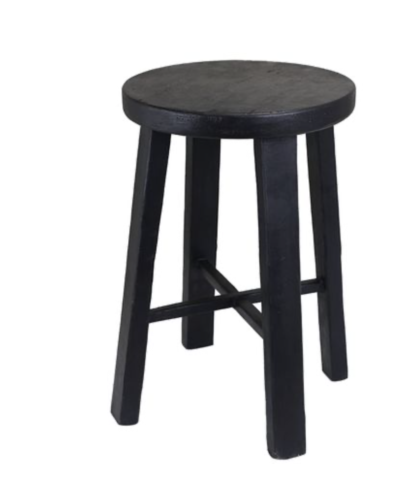Florabelle Round Stool, Black