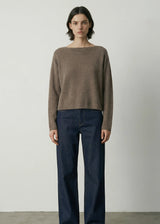 Clouded Silk Blend Top, Beaver