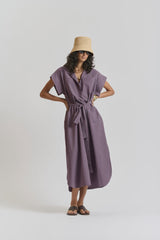 le stripe Le Kaftan Dress Faded Aubergine