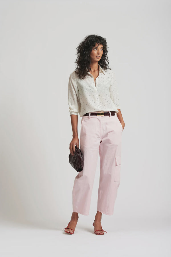 Le Dot Lightweight Silk Shirt, Off White