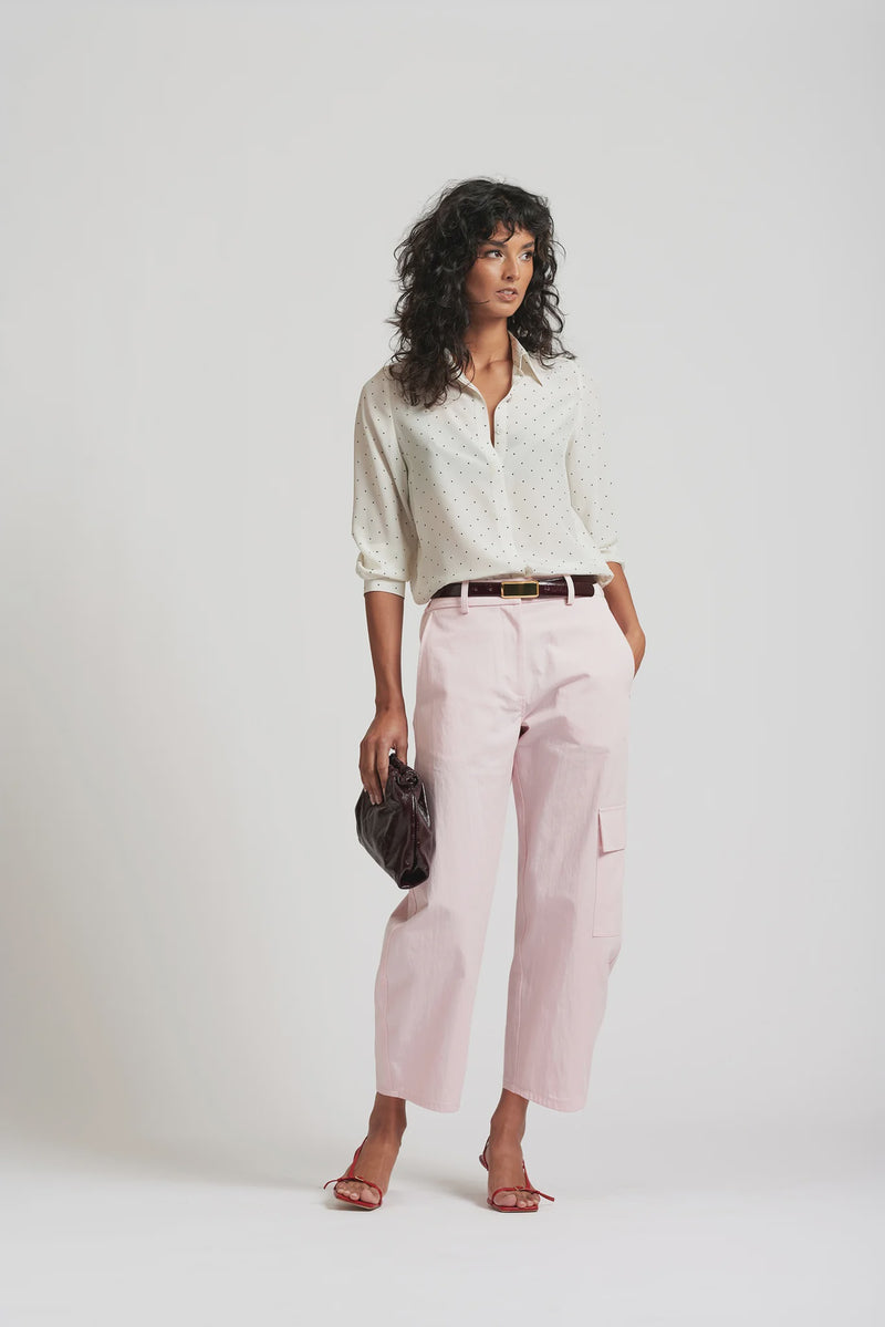 Le Dot Lightweight Silk Shirt, Off White