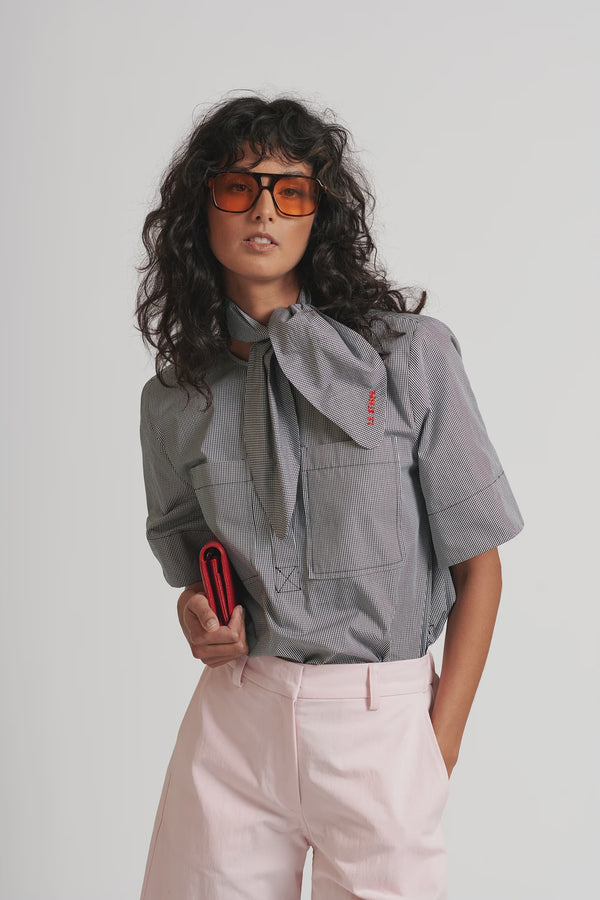 Le Neckerchief Mini Gingham Shirt