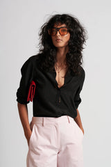 Le Dot Lightweight Silk Shirt, Ink