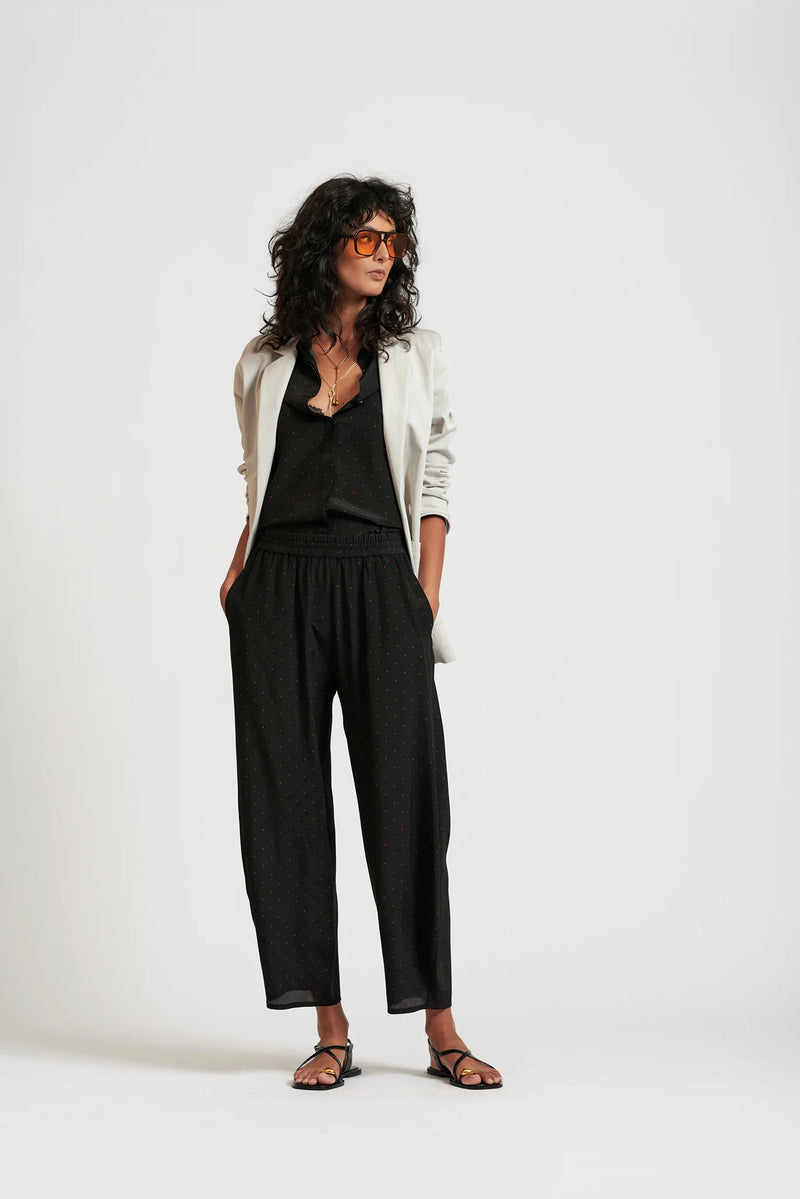 Le Dot Lightweight Silk Shirt, Ink