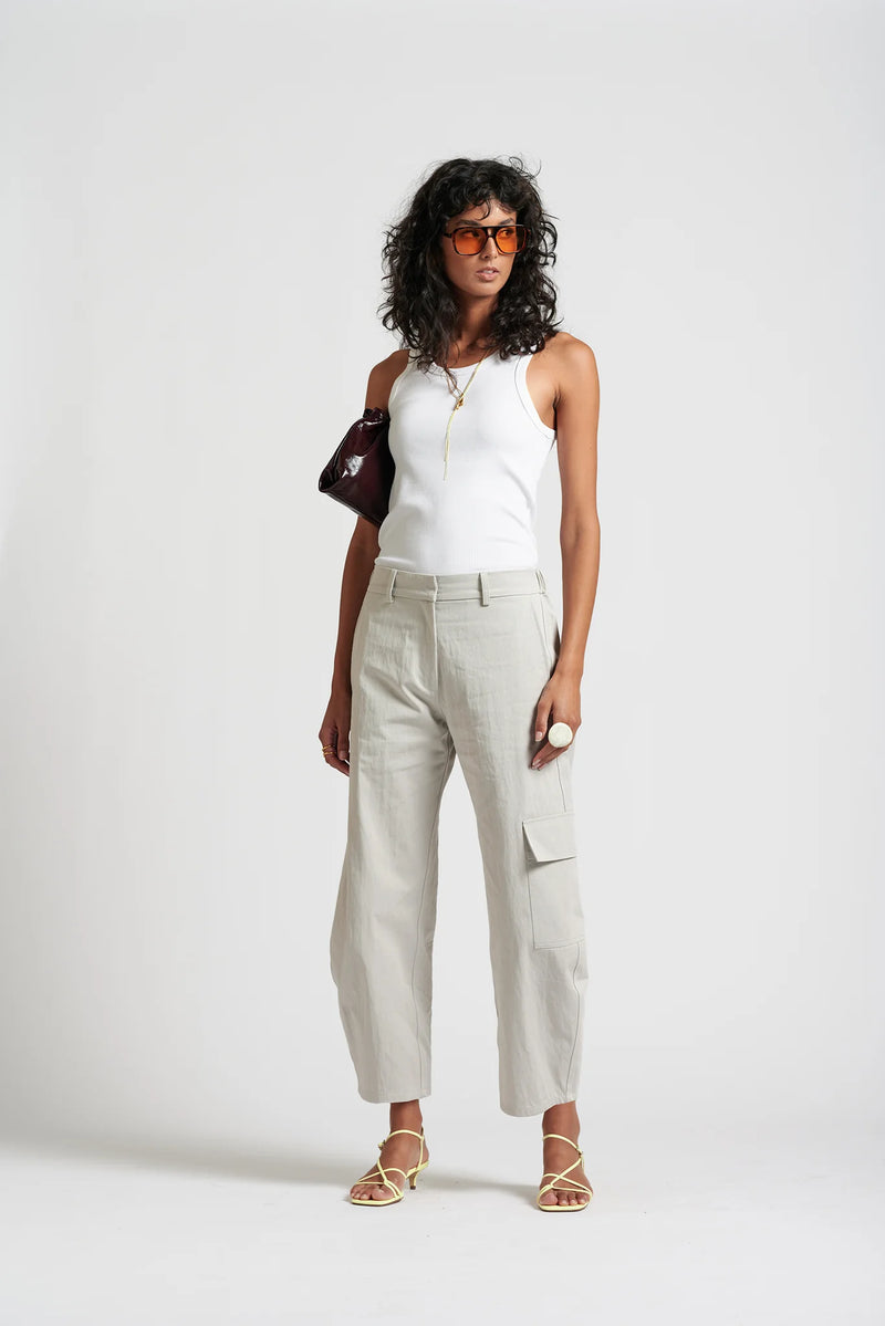 Le Weekend Cotton Nylon Pant, Icy Grey
