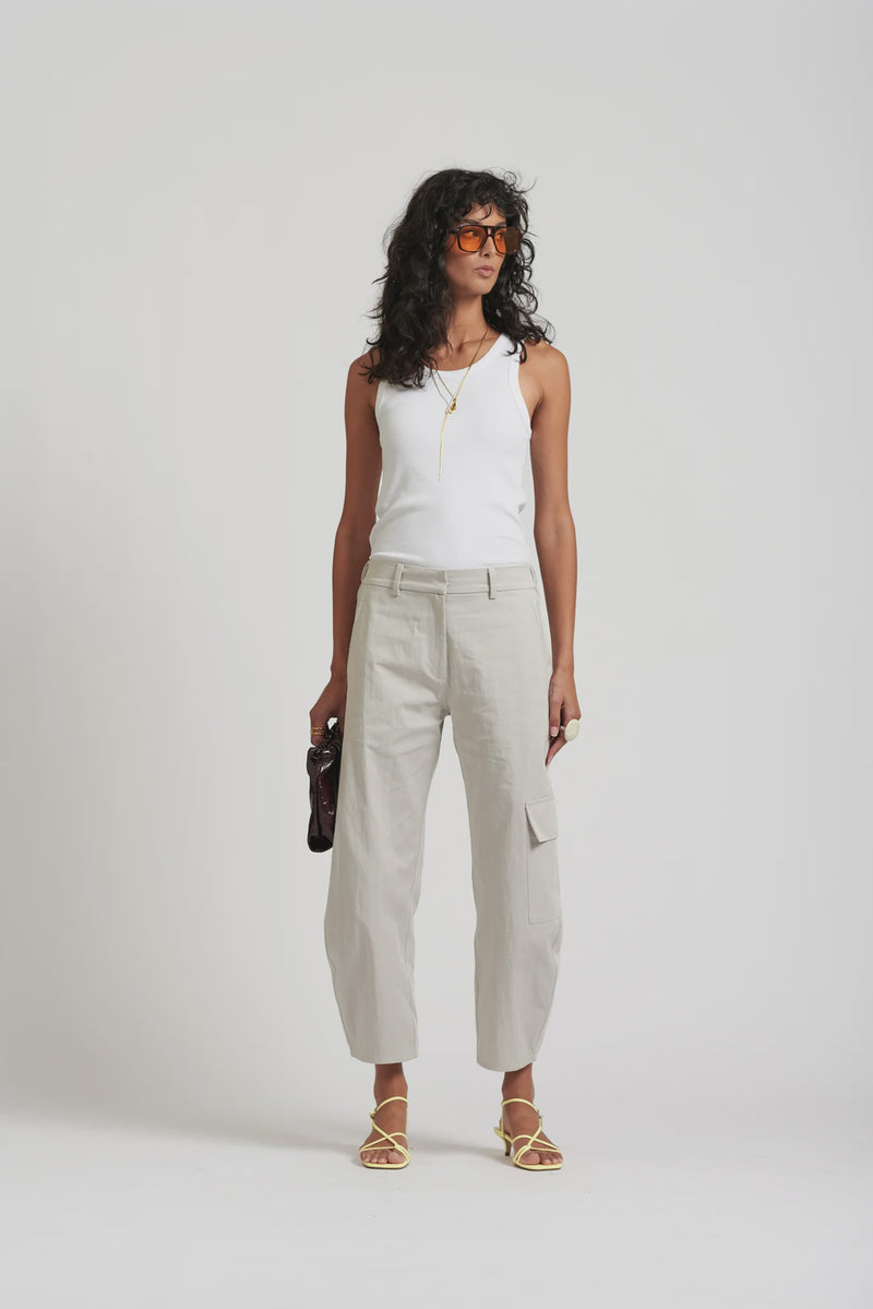 Le Weekend Cotton Nylon Pant, Icy Grey