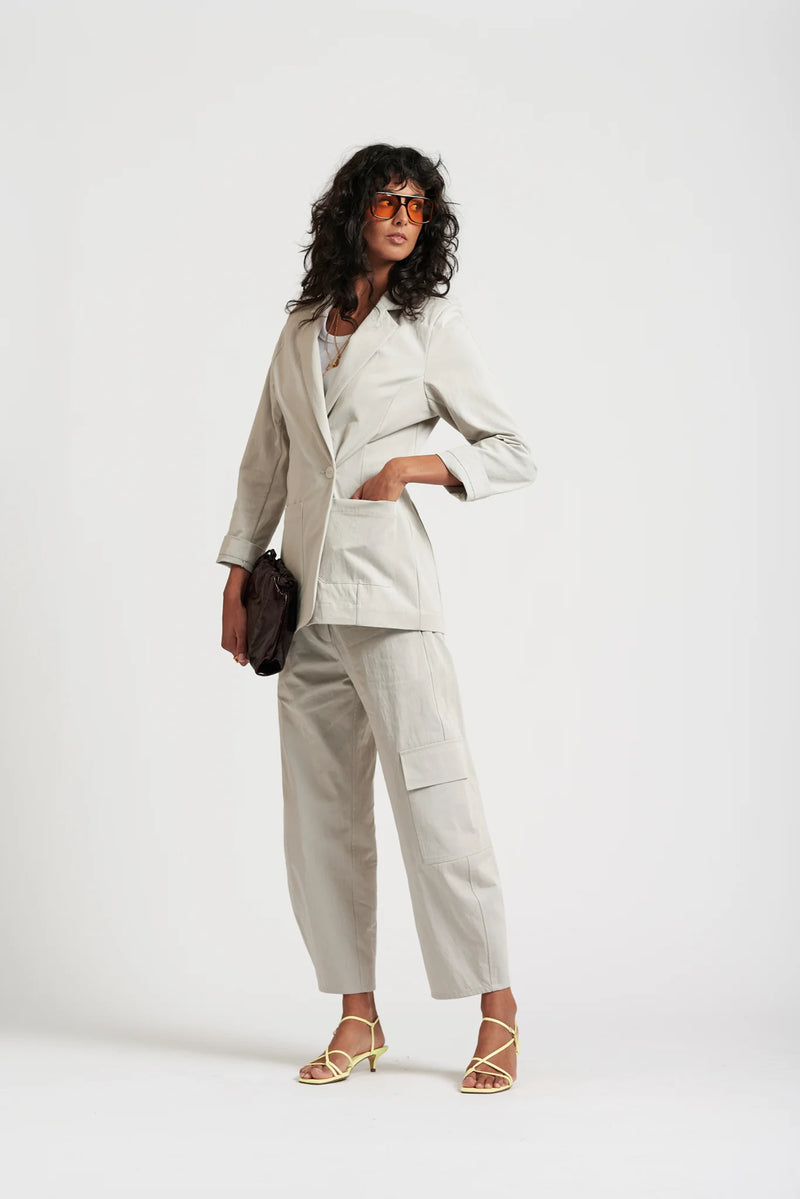Le Weekend Cotton Nylon Blazer, Icy Grey