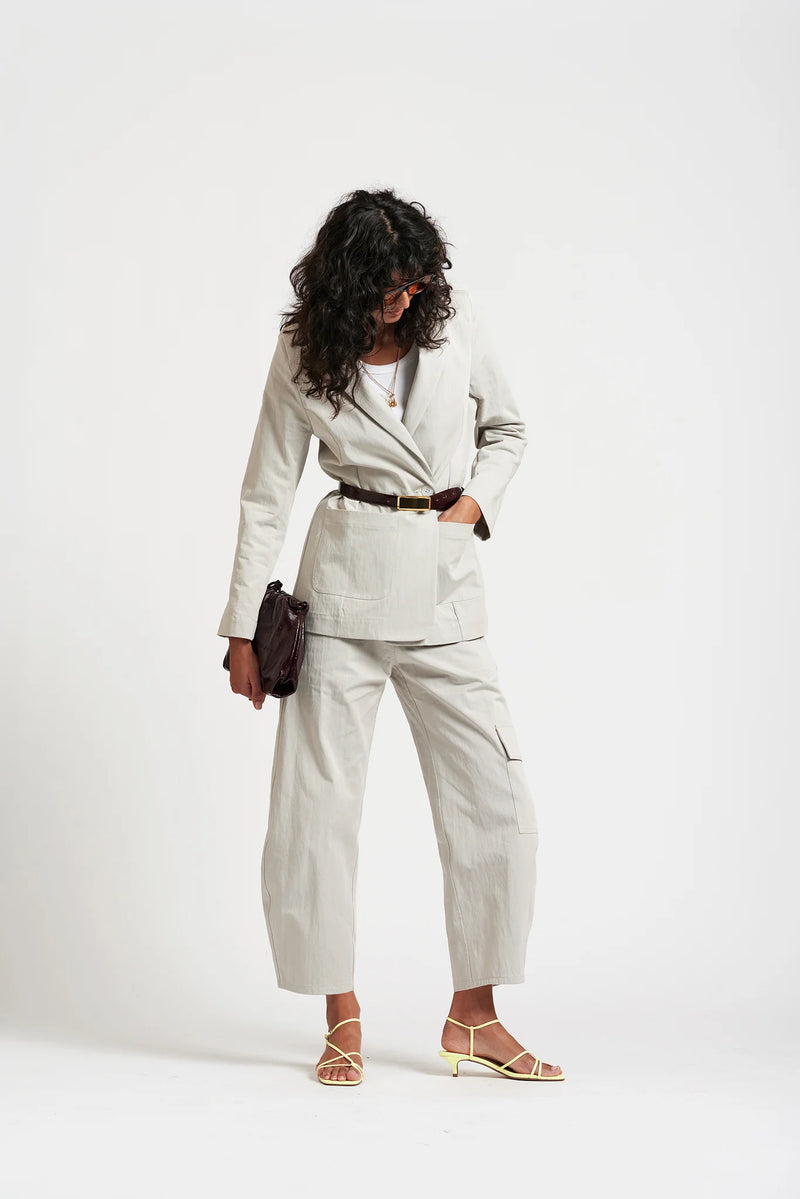 Le Weekend Cotton Nylon Blazer, Icy Grey