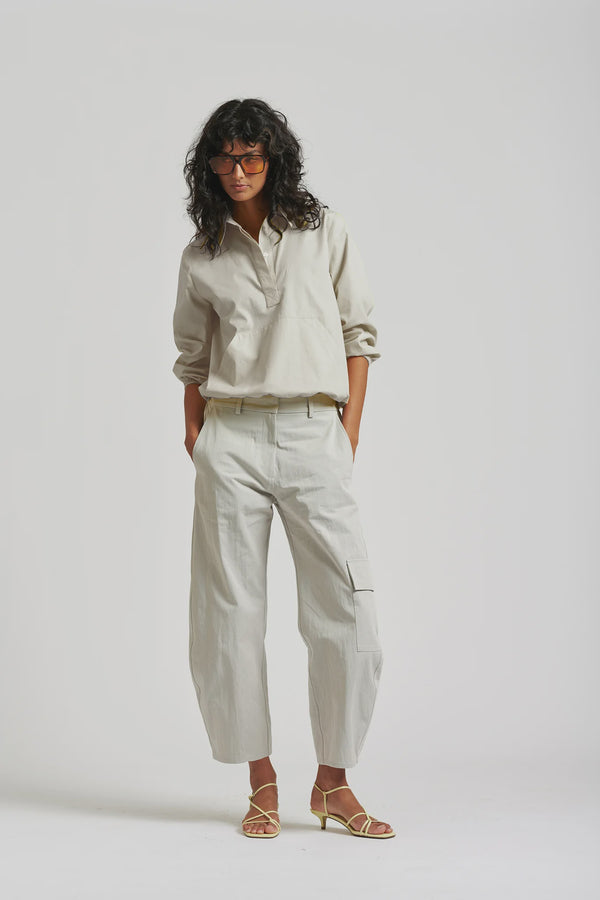 Le Anorak Washed Cotton Shirt, Icy Grey