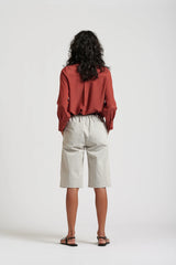 Le Dot Lightweight Silk Shirt, Rhubarb