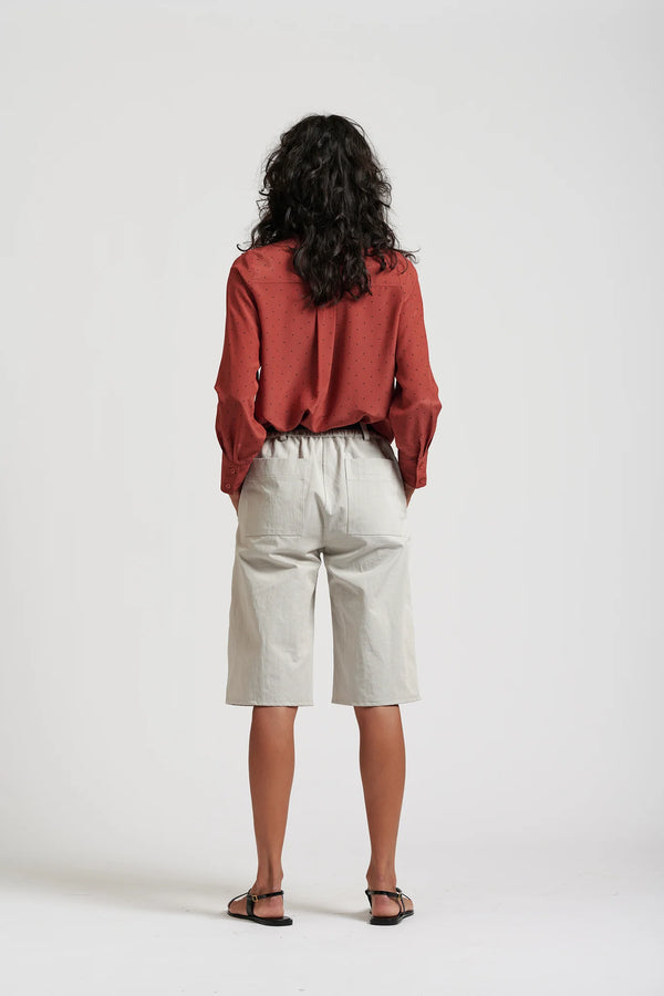 Le Dot Lightweight Silk Shirt, Rhubarb