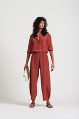 Le Dot Lightweight Silk Shirt, Rhubarb