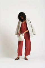 Le Dot Silk Balloon Pant, Rhubarb