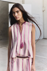 Ilio Nema Tzimi Top, Pink Mykonos Stripe