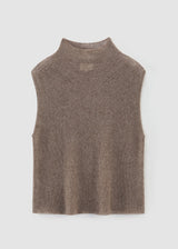 Clouded Funnel Neck Vest, Beaver