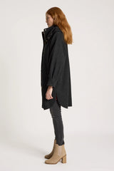 Eb&Ive Sable Hood Coat, Charcoal